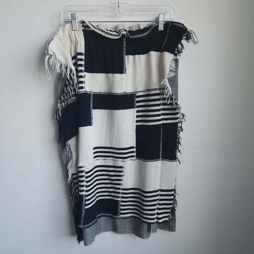 AVN Italian‎ Fringe Patchwork Skirt Women's S Boho Eclectic Art Inspo Statement